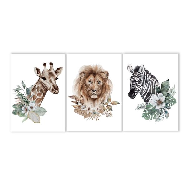 Canvas Nursery Wall Art: Wild Animal Prints (2)