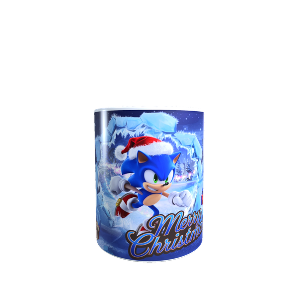Sonic 3D Christmas Ceramic Mug - Festive Gift for Gamers, Kids &amp; Collectors