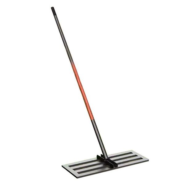 Carbon Steel Long Handle Lawn Leveling Rake 198cm - Black