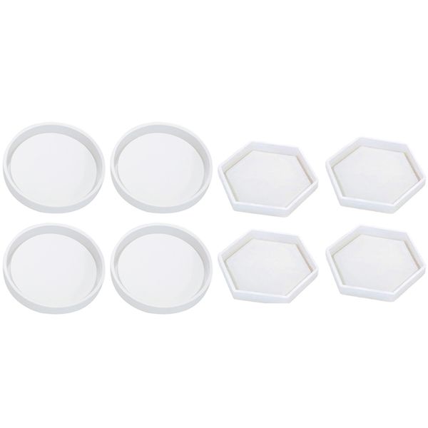 4 Pack Hexagon Silicone Coaster Molds Silicone Resin Mold