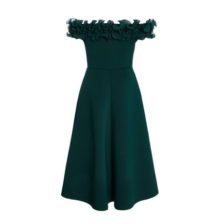 Quiz bottle green bardot dress hotsell