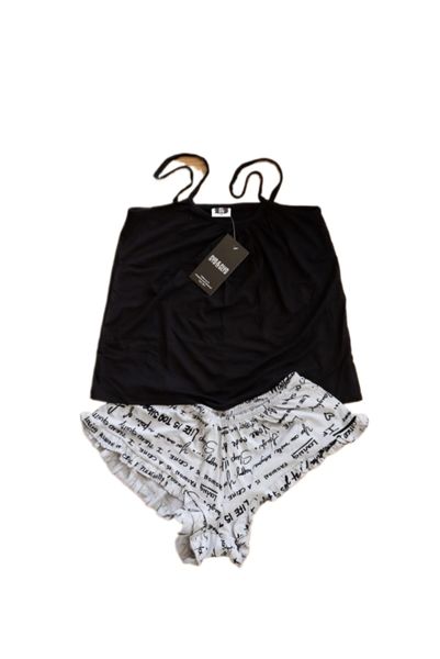 Cyd&amp;Clyd Women Black &amp; White Strappy Printed Sleep Set