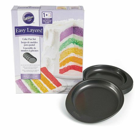 Wilton Easy Layer 6 inch Rainbow Colours Cake Baking Pan Set Set of 5