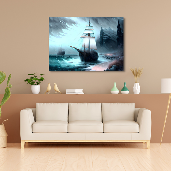 Canvas Wall Art - Old Ships In The Winter