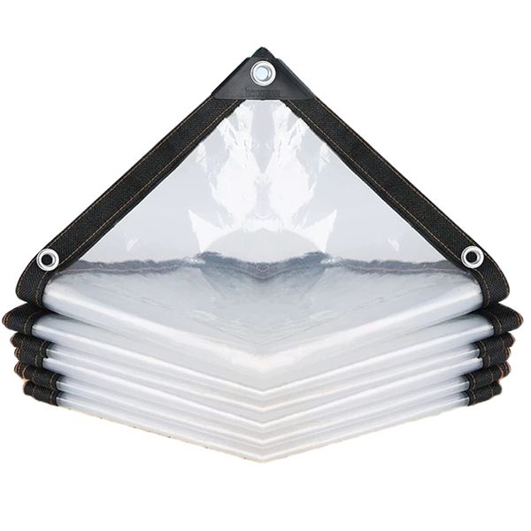 Camping Heavy Duty Clear PE Tarpaulin with Eyelets - Clear