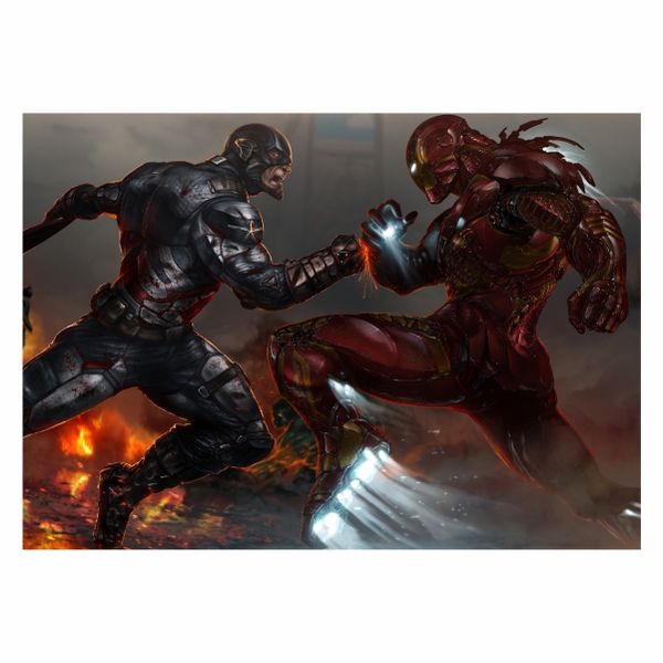 Captain America v Iron Man Abstract - A1 Poster