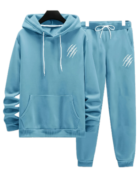Tread Treasure- Men's Printed Hoodie and Drawstring Waist Sweatpants Set