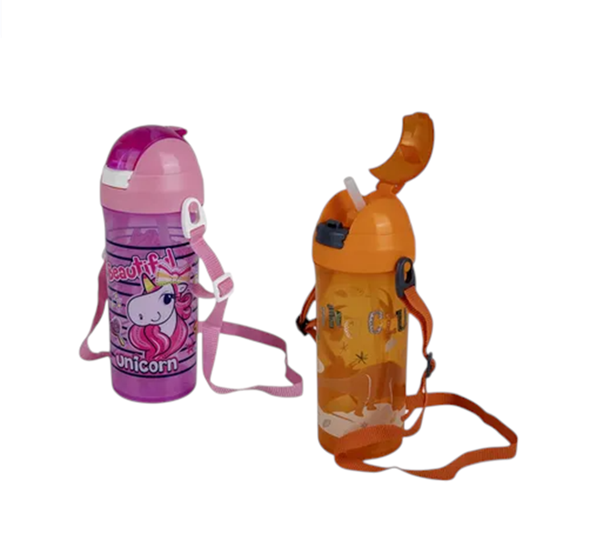 Unicorn /Dinosaur Water Bottle With Straw 600ml x 2