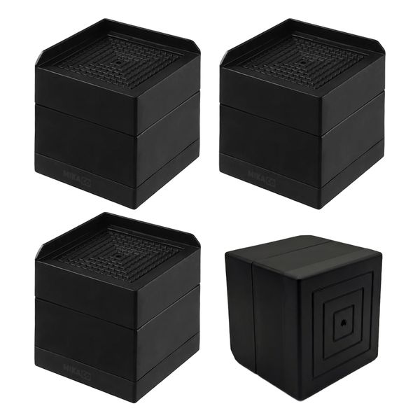 MIkaco XL Square Base Bed Furniture Rise Blocks Set of 4, Fits 3.3" Wide