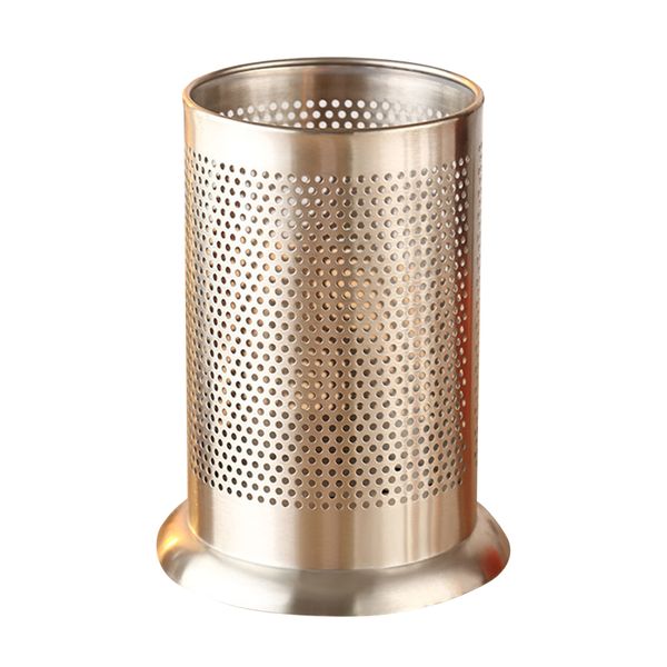 Stainless Steel Utensil Crock With Drain Holes