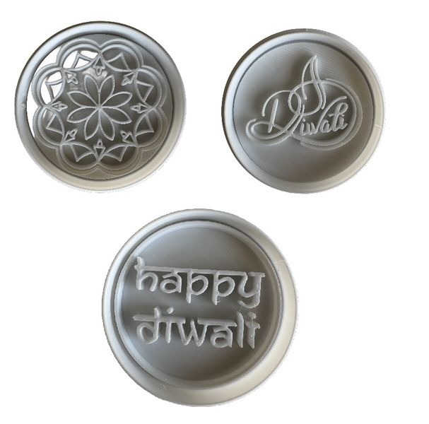 3 x Diwali Theme Cookie Cutters 7cm