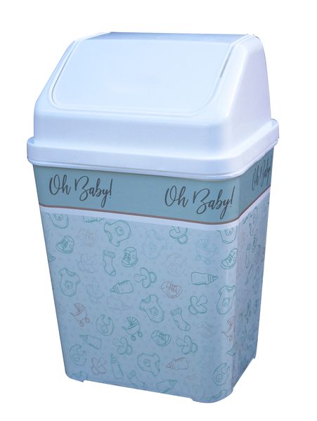nuware Flip Top Bin Oh Baby - 10Lt