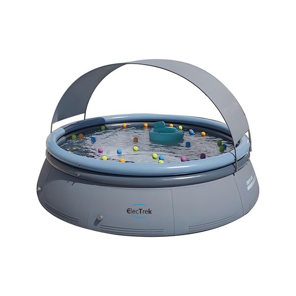 Nflatable Pool with Canopy, Big Inflatable Swimming Pool for Kid,Adult,Blue