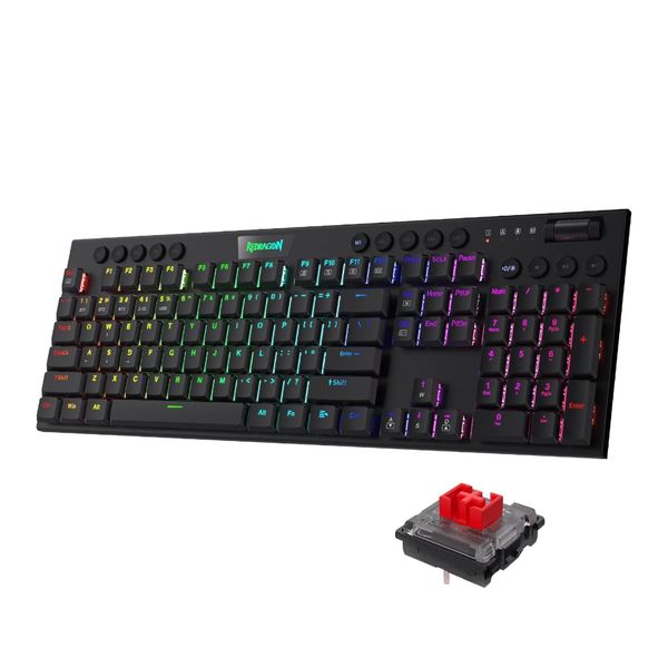 Redragon HORUS PRO Mechanical Full RGB Wireless Gaming Keyboard - Black