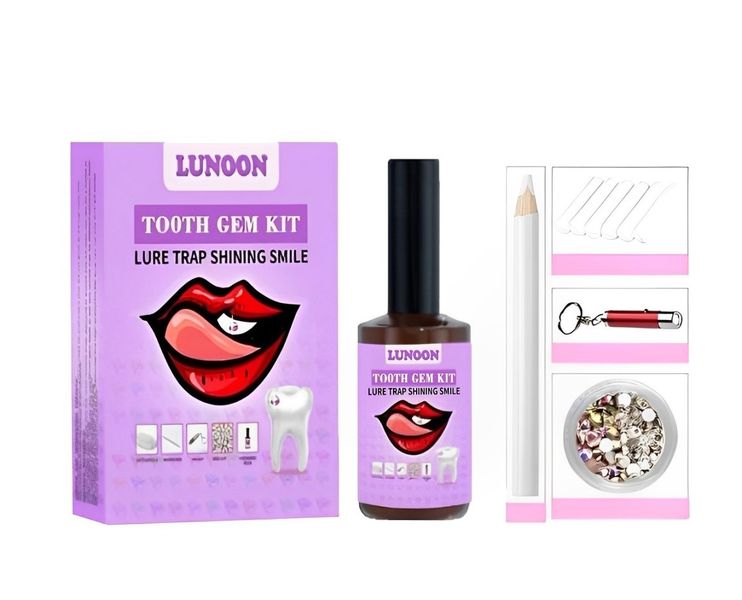 Lunoon DIY Tooth Gem Kit Shiny Ornament for Women/Girls