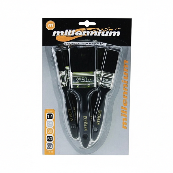 Pack of 5 Set of Black Millennium Paint Brushes