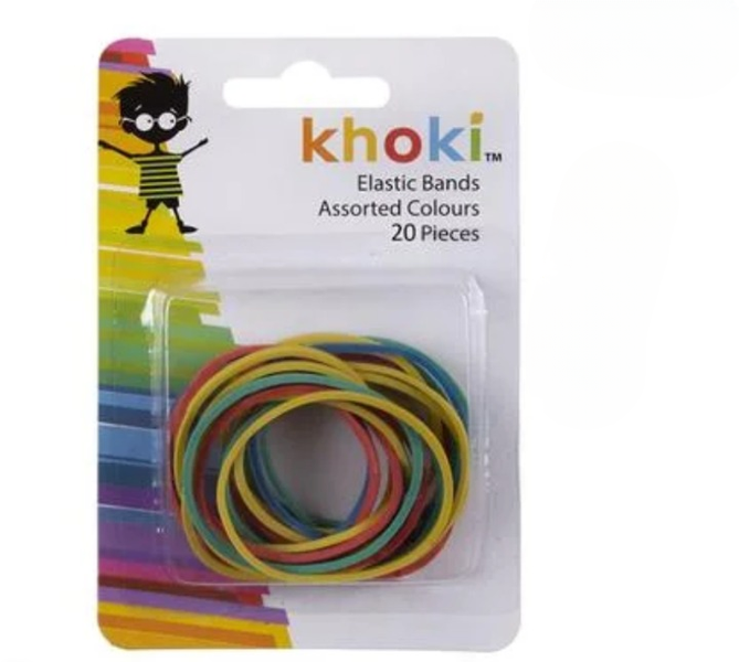 Versatile Assorted-Colored Elastics for Stationery - 20 Pack
