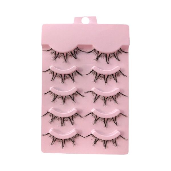 5 Pair - Anime Style Eyelash Extensions - Black