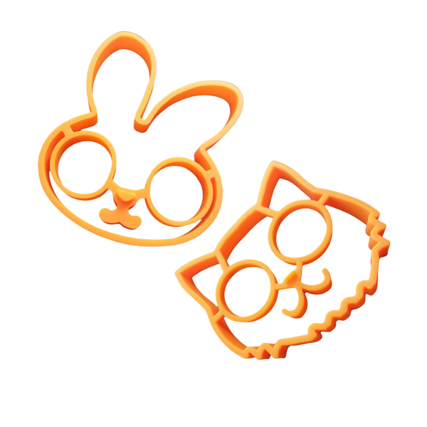 Silicone Baked Egg Shaper - Rabbit and Cat Design 2 Pack