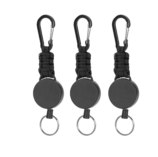 3 Piece 60cm Retractable Keychain Steel Rope