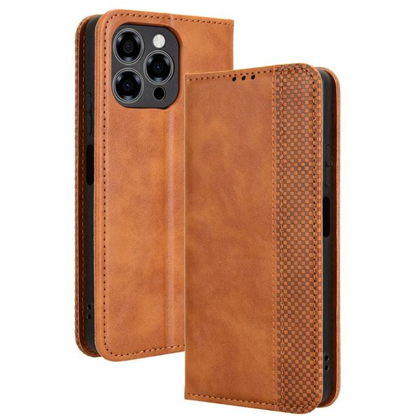 Magnetic Buckle Retro Patterned Leather Case For Vodafone Smart V22