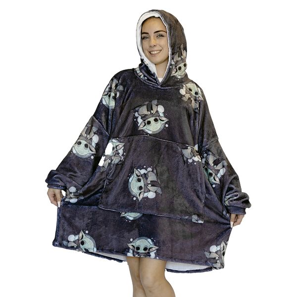 Grey Yoda Hoogy - Oversized Blanket Hoodie