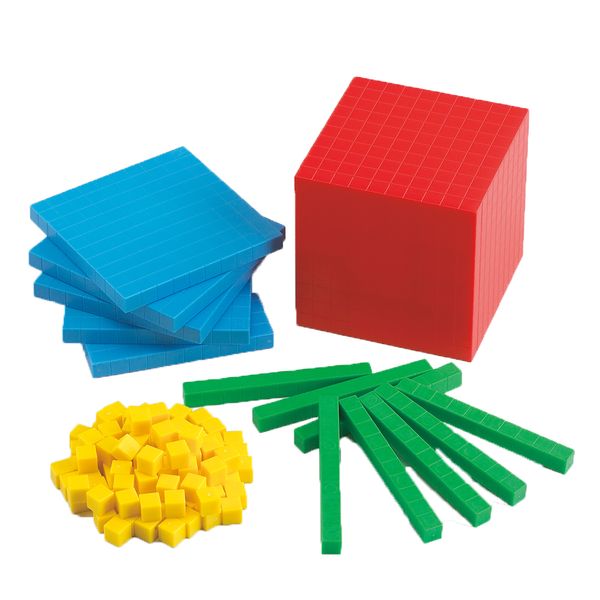EDX Education - Base Ten Blocks - Maths Manipulative - Plastic - 121pcs Box