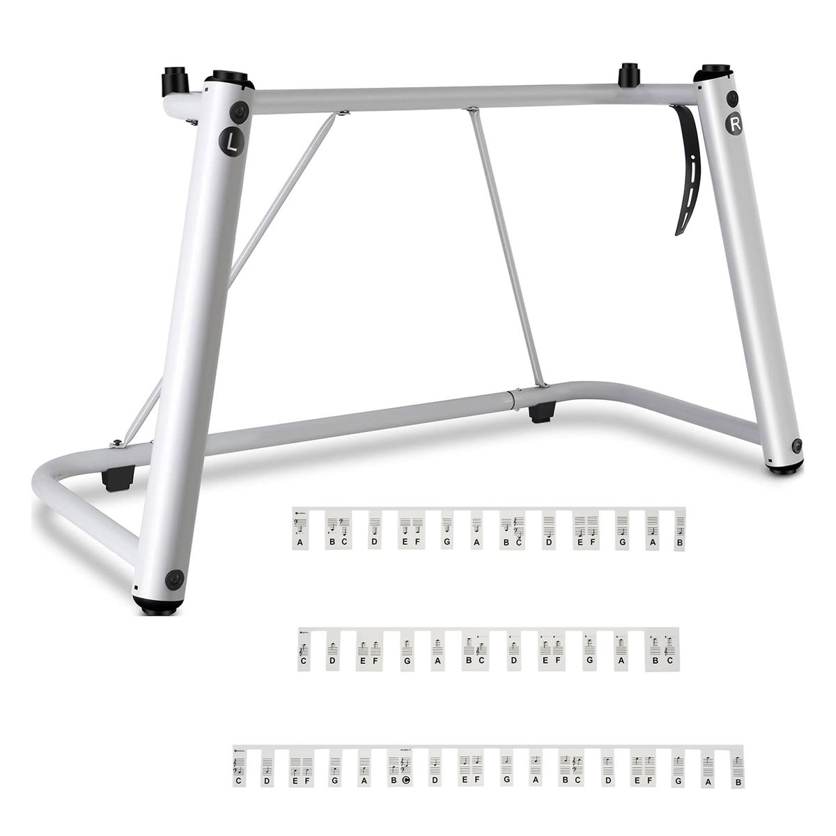Reinforced U - Shaped Electronic Piano Stand with Piano Note Stickers
