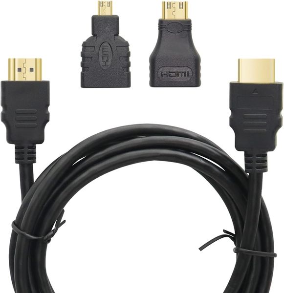 4K HDMI Cable with Micro &amp; Mini HDMI Adapters - 1.5m HDMI 1.4 HD Cable Set