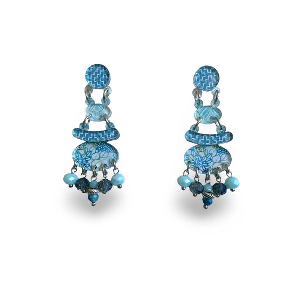 Lilly K Designs 140 Women Pastel Blue Plexiglass Drop &amp; Dangle Earrings