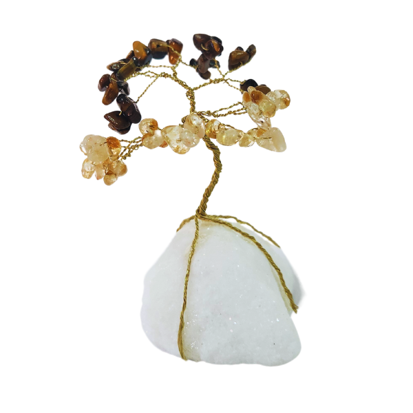 Radiant Prosperity - Tigers Eye and Citrine Gem Tree