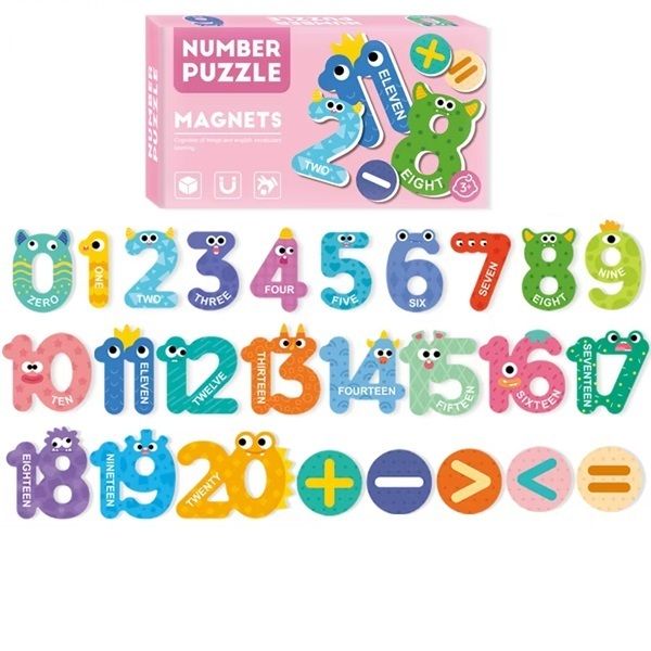 Magnetic Number Puzzle Set - Fun Educational Numbers &amp; Math Symbols (0-20)