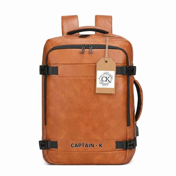 Captain - K - Leather Waterproof All Purpose Expandable Laptop Backpack