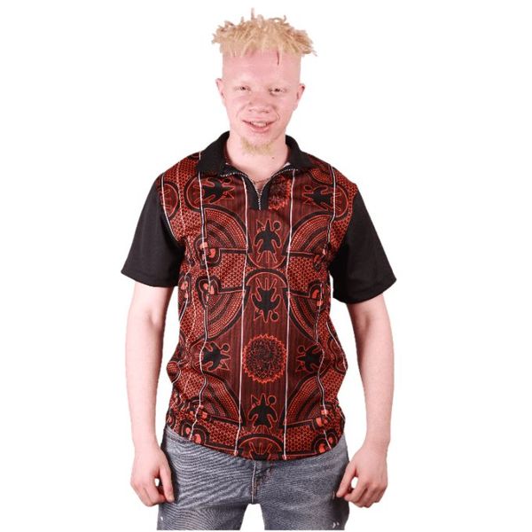 Tribe Afrique Orange Sotho African Golf Shirt