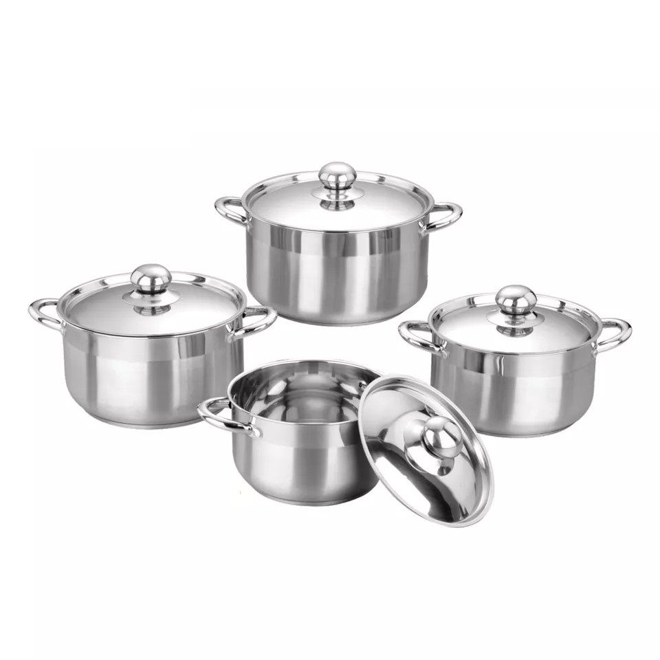 Pruchef - 3-Layer Encapsulated Bottom Stainless Steel Cookware Set - 8 ...