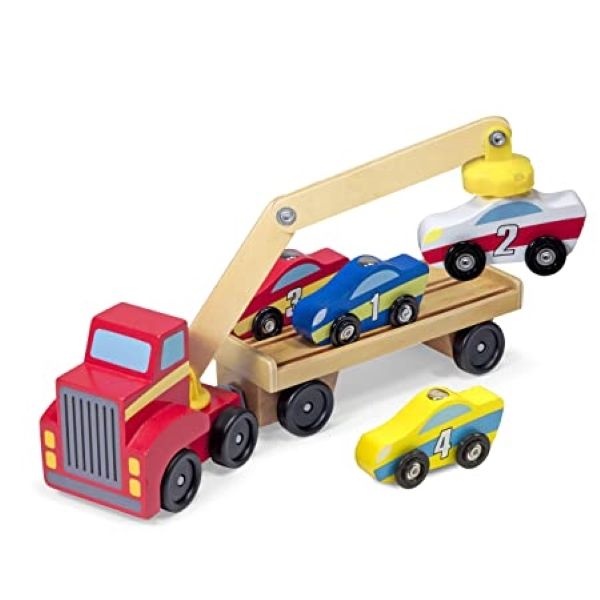 Melissa &amp; Doug- Classic Toy Magnetic Car Loader