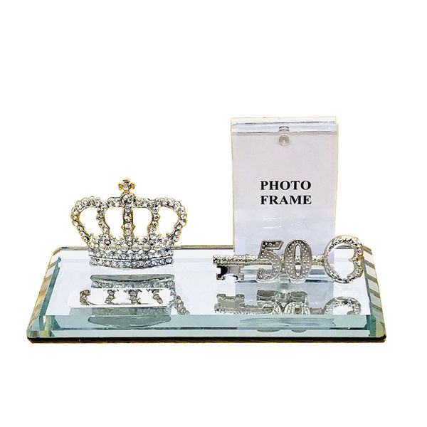 50th Key Gents Diamant Silver Crown with Magnetic Photo Frame And Metal