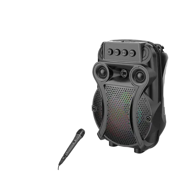 ZQS1429 4-inch Bluetooth Speaker Portable Microphone Speaker with LED Light