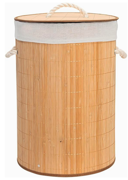 55 Litres Bamboo Round Laundry Basket