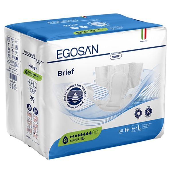 Egosan - 8 Drop Brief Vitasoft Large Super Adult Nappies 30's
