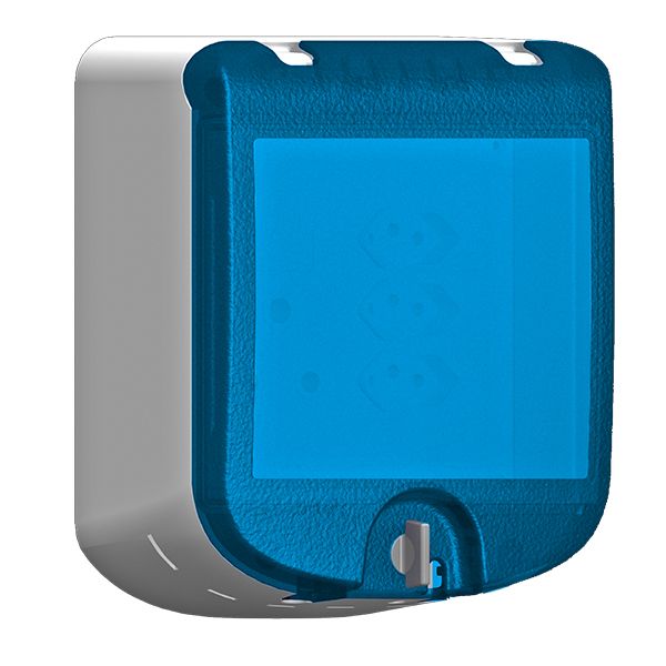 Allbro-PSO-2 Stealth Socket Outlet Box with Blue Lid - 4 x 4