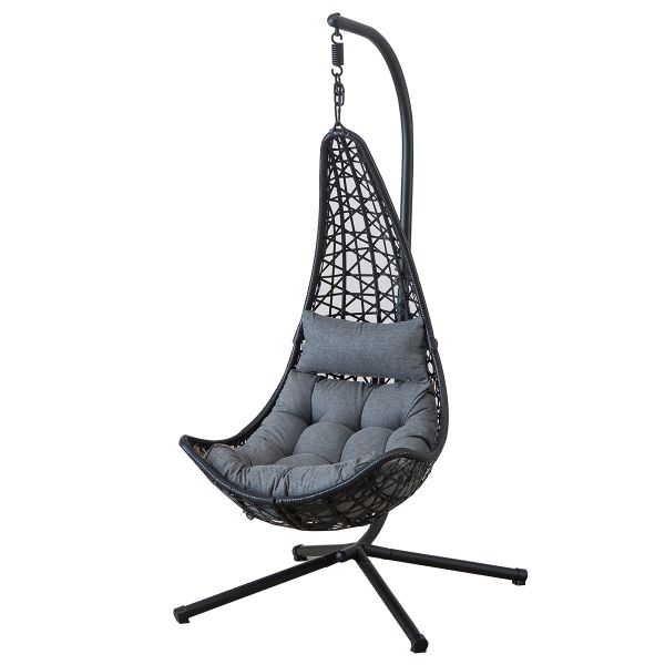 Wicker Metal Frame Hanging Chair, Garden Leisure Chair