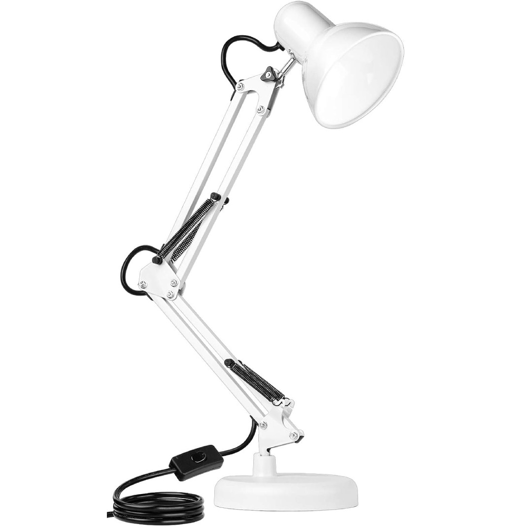 VORSC Metal Desk Lamp With Adjustable Swing Arm Reading Light For Home