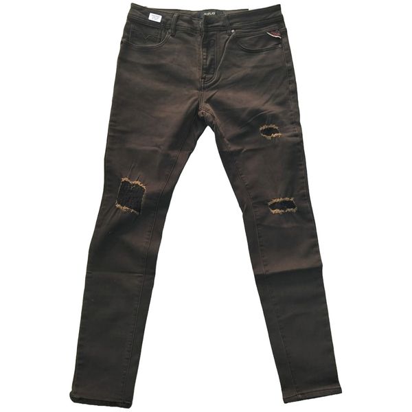 Replay Hyperflex Ripped Stretch Skinny Jeans - Brown - H670-1