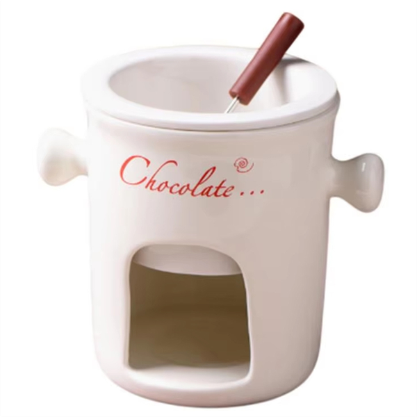 Fondue Mug Ceramic Chocolate Melting Fondue Mugs White