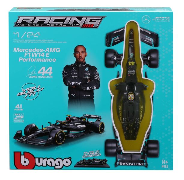 Bburago 1/24 Mercedes-AMG F1 W14 2023 Model Kit #44 L.Hamilton (23cm Long)