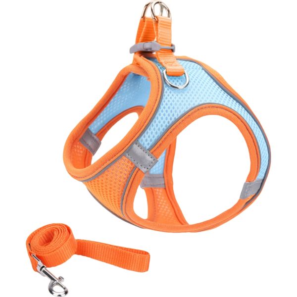 Vest-Style Reflective Leash For Cats And Dogs -Orange