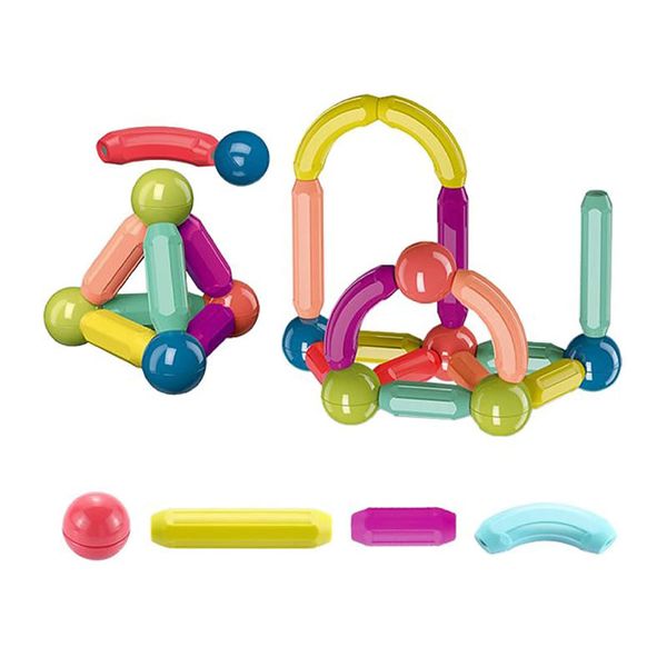 Stacking Magnetic Sticks and Balls Game for Kids Toy - BA-318 - 64-Piece