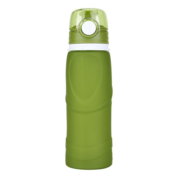 Foldable 750ml Silicone Water Bottle for Outdoor Hiking