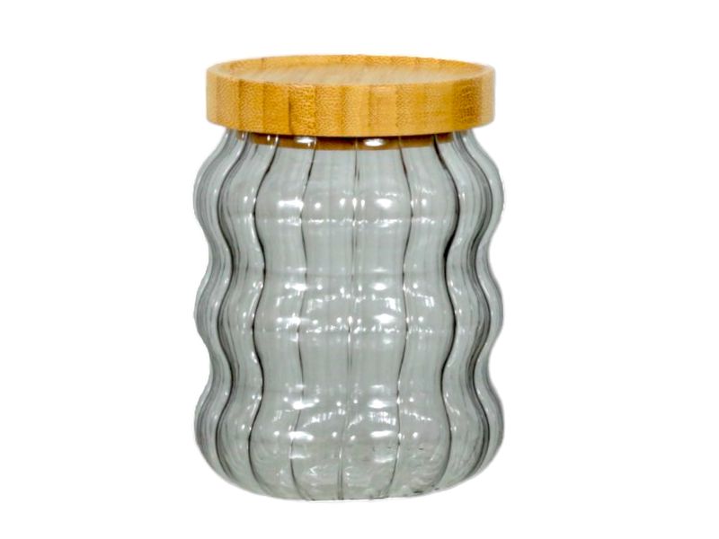 Canister Glass Bamboo Lid 530ml